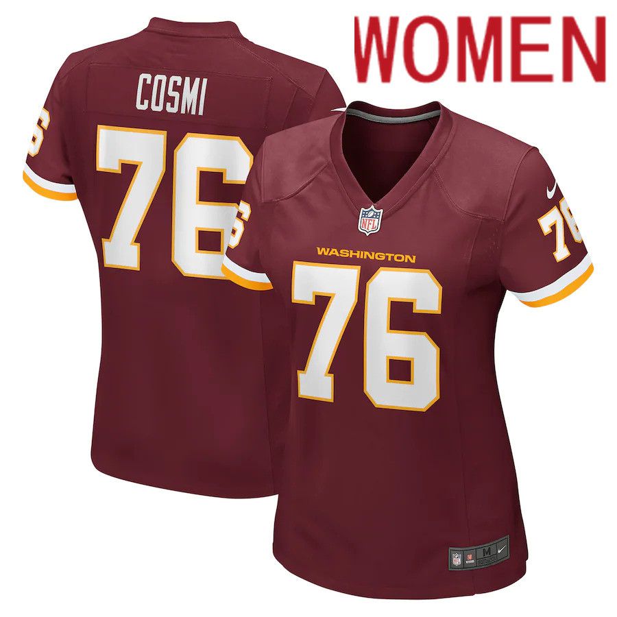Women Washington Redskins #76 Sam Cosmi Nike Burgundy Game NFL Jersey->women nfl jersey->Women Jersey